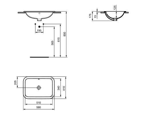 Приобрести Раковина Ideal Standard Connect 58 E505901 Euro White в магазине сантехники Santeh-Crystal.ru