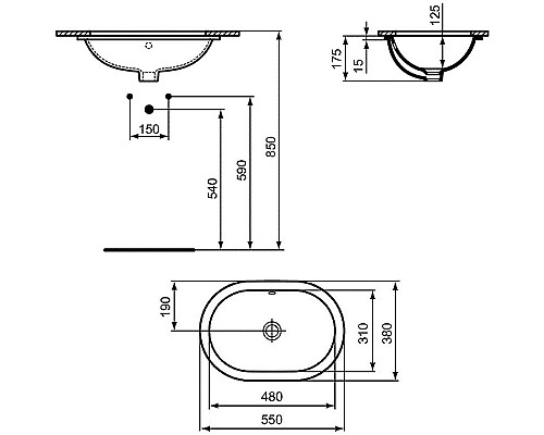 Приобрести Раковина Ideal Standard Connect 55 E504801 Euro White в магазине сантехники Santeh-Crystal.ru