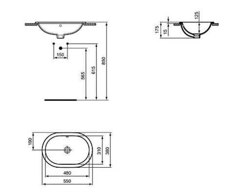 Приобрести Раковина Ideal Standard Connect 55 E504701 Euro White в магазине сантехники Santeh-Crystal.ru