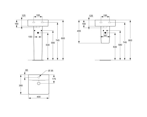 Купить Раковина Ideal Standard Connect Cube 40 E803301 Euro White в магазине сантехники Santeh-Crystal.ru