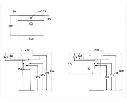 Заказать Раковина Ideal Standard Connect Cube 60 E794501 Euro White в магазине сантехники Santeh-Crystal.ru