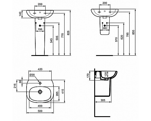 Santeh-Crystal.ru: Раковина Ideal Standard Tesi 50 T009401 Euro White Купить Раковина Ideal Standard Tesi 50 T009401 Euro White в магазине сантехники Santeh-Crystal.ru