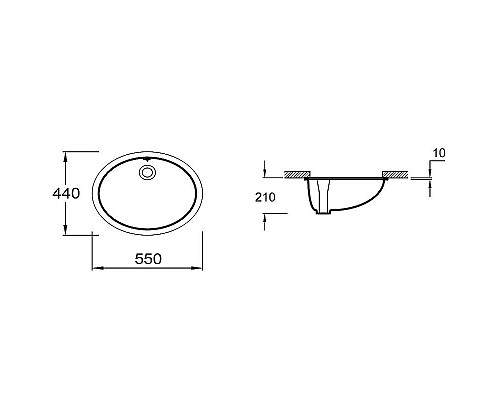 Заказать Раковина Jacob Delafon Caxton 55 E2211-0 Белая в магазине сантехники Santeh-Crystal.ru