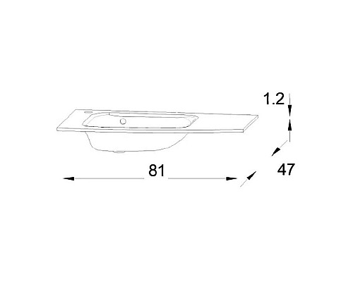 Купить Раковина Jacob Delafon Nona 80 L EB1884RU-DE1 Белая в магазине сантехники Santeh-Crystal.ru