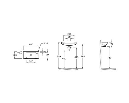 Купить Раковина Jacob Delafon Odeon Up 50 E4701R-00 Белая в магазине сантехники Santeh-Crystal.ru