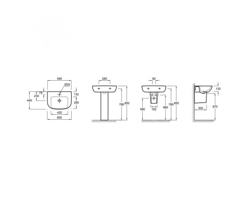 Приобрести Раковина Jacob Delafon Odeon Up 60 E4700-00 Белая в магазине сантехники Santeh-Crystal.ru