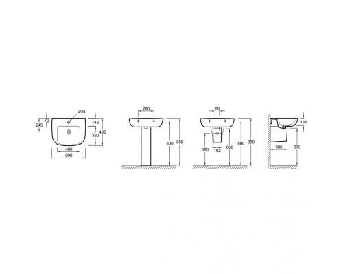 Заказать Раковина Jacob Delafon Odeon Up 60 E4736-00 Белая в магазине сантехники Santeh-Crystal.ru