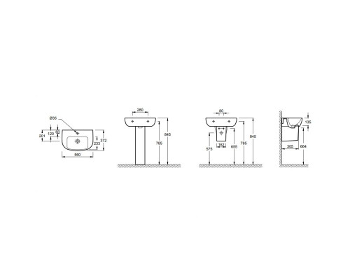 Купить Раковина Jacob Delafon Odeon Up 56 E4755-00 Белая в магазине сантехники Santeh-Crystal.ru