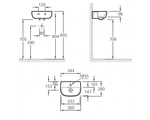 Купить Раковина Jacob Delafon Odeon Up 36 E4761-00 Белая в магазине сантехники Santeh-Crystal.ru
