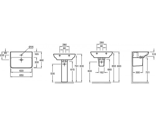 Приобрести Раковина Jacob Delafon Struktura 65 EGC112-00 Белая в магазине сантехники Santeh-Crystal.ru