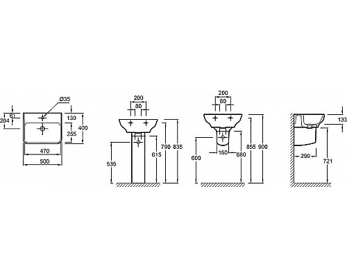 Заказать Раковина Jacob Delafon Struktura 50 EGF112-00 Белая в магазине сантехники Santeh-Crystal.ru