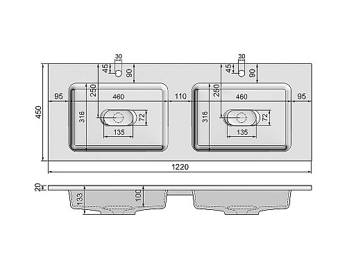 Santeh-Crystal.ru: Раковина Jorno Modul 120 Mol.08.120/W двойная Белая Заказать Раковина Jorno Modul 120 Mol.08.120/W двойная Белая в магазине сантехники Santeh-Crystal.ru