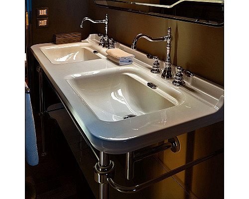 Santeh-Crystal.ru: Раковина Kerasan Waldorf 150 4143K1bi/crx3 двойная Белая Купить Раковина Kerasan Waldorf 150 4143K1bi/crx3 двойная Белая в магазине сантехники Santeh-Crystal.ru