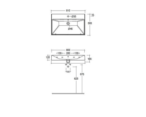 Раковина подвесная Kludi Resa 80 59WW8139 цвет Черный матовый