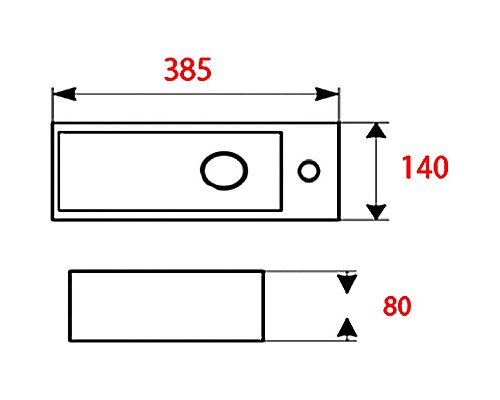 Купить Раковина Mira 38 L MR-3814L Белая в магазине сантехники Santeh-Crystal.ru