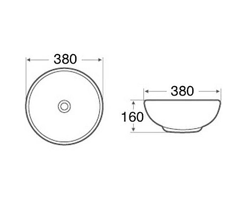 Купить Раковина-чаша Mira 38 MR-6016 Белая в магазине сантехники Santeh-Crystal.ru