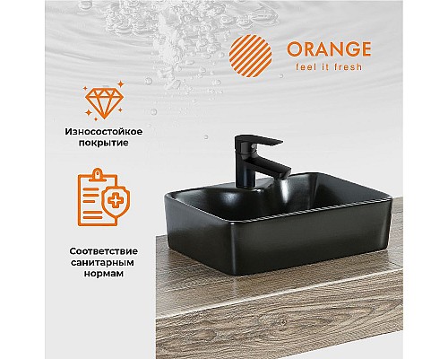 Заказать Раковина Orange 48 B01-475MB Черная матовая в магазине сантехники Santeh-Crystal.ru