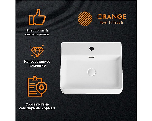 Приобрести Раковина Orange 42 B04-500W Белая в магазине сантехники Santeh-Crystal.ru