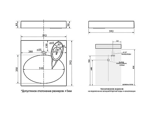 Купить Раковина Paulmark Stern 60 PM700431 на стиральную машину Белая в магазине сантехники Santeh-Crystal.ru