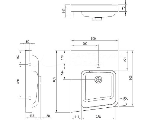 Приобрести Раковина Ravak Be Happy II 50 L XJAL1100001 Белая в магазине сантехники Santeh-Crystal.ru