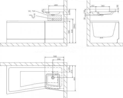 Приобрести Раковина Ravak Be Happy II 50 L XJAL1100001 Белая в магазине сантехники Santeh-Crystal.ru
