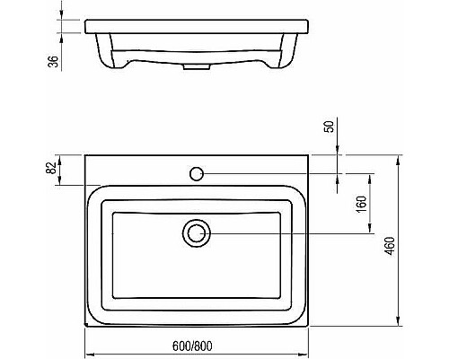 Купить Раковина Ravak Comfort 60 XJX01260001 Белая в магазине сантехники Santeh-Crystal.ru