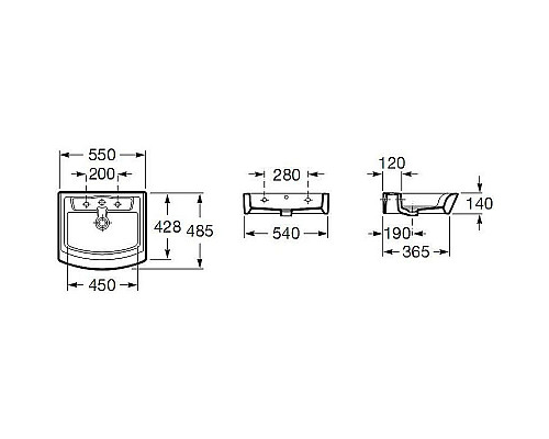 Купить Раковина Roca Hall 55 327881000 Белая в магазине сантехники Santeh-Crystal.ru