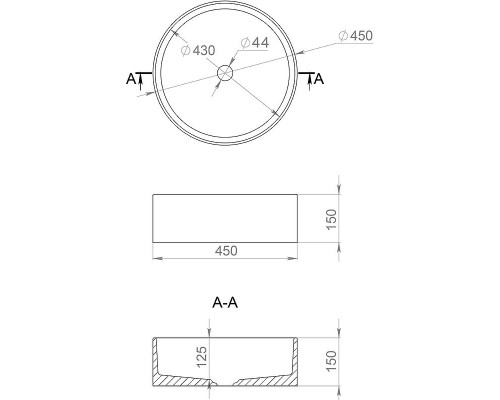 Заказать Раковина 45x45 см Salini S-Sense Armonia 02 130112G в магазине сантехники Santeh-Crystal.ru