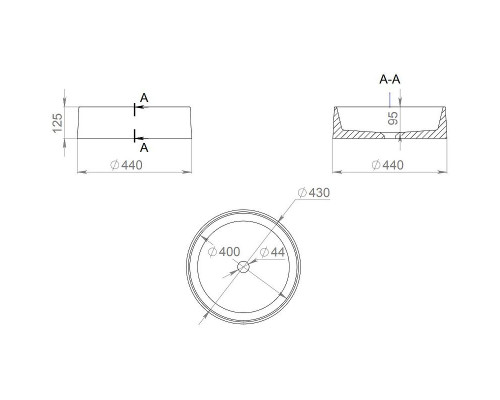 Приобрести Раковина 44x44 см Salini S-Stone Gloria 01 1102201M в магазине сантехники Santeh-Crystal.ru