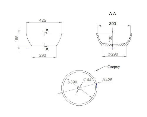 Купить Раковина 42,5x42,5 см Salini S-Stone Alda 02 1102210M в магазине сантехники Santeh-Crystal.ru