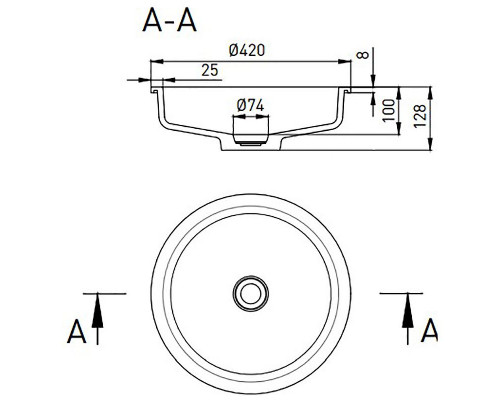 Купить Раковина 42x42 см Salini S-Stone Marea 04 1802204M в магазине сантехники Santeh-Crystal.ru