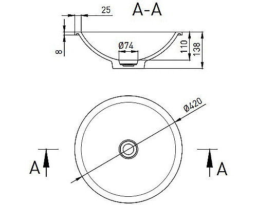Заказать Раковина 42x42 см Salini S-Stone Marea 05 1802205M в магазине сантехники Santeh-Crystal.ru