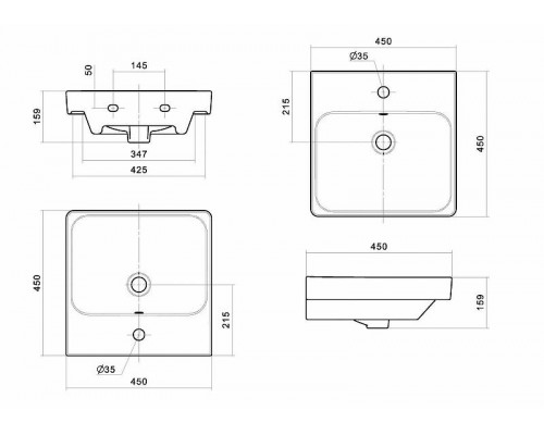Приобрести Раковина Santek Адриана 45 1.WH50.1.630 Белая в магазине сантехники Santeh-Crystal.ru