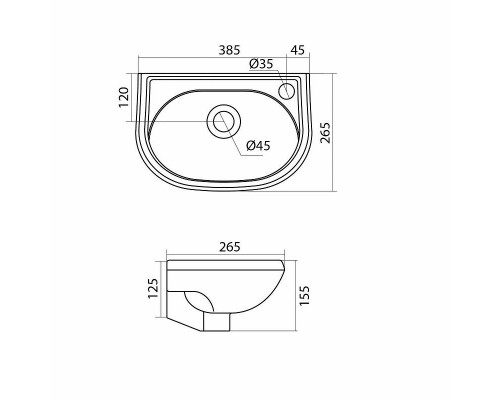 Приобрести Раковина Santek Бриз 40 R 1WH110445 Белая в магазине сантехники Santeh-Crystal.ru