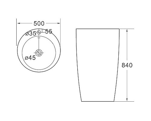 Приобрести Раковина SantiLine 50 SL-4004MB Черная матовая в магазине сантехники Santeh-Crystal.ru