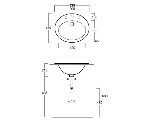 Заказать Раковина Simas Top E Lavabi D Arredo 54 S52bix1 Белая в магазине сантехники Santeh-Crystal.ru