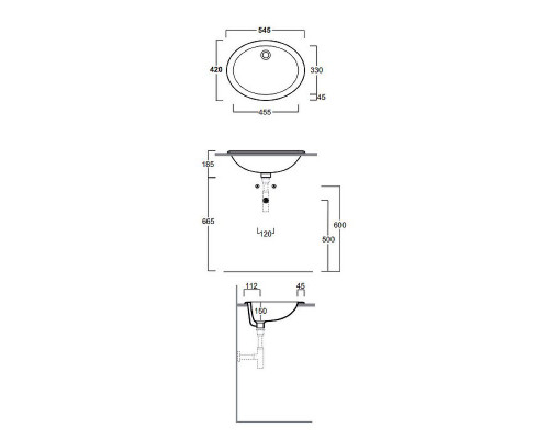 Купить Раковина Simas Top E Lavabi D Arredo 55 S50P bi Белая в магазине сантехники Santeh-Crystal.ru