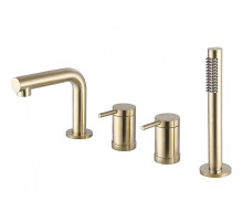 Смеситель на борт ванны Abber Emotion AF8813G Золото матовое