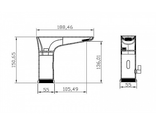 Купить Смеситель для раковины BelBagno Kraft KRAFT-ELV-CRM Хром в магазине сантехники Santeh-Crystal.ru
