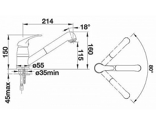 Приобрести Смеситель для кухни Blanco Daras-S 524192 Алюметаллик в магазине сантехники Santeh-Crystal.ru