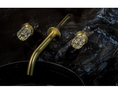 Смеситель для раковины Boheme Elegante 152-2-MG-EL Золото матовое