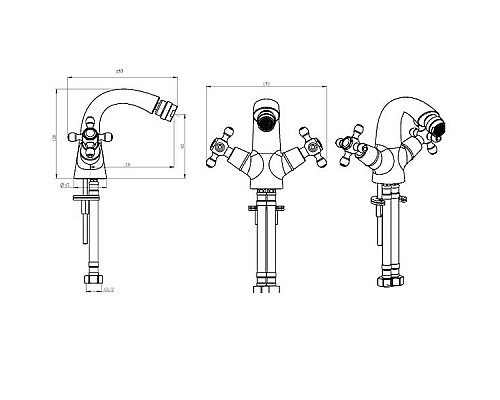 Купить Смеситель для биде Boheme Camelia 296 Золото в магазине сантехники Santeh-Crystal.ru