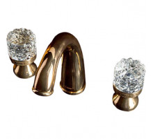 Смеситель для раковины Boheme Crystal 297-CRST Золото