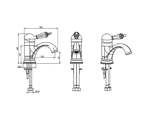 Заказать Смеситель для раковины Boheme Imperiale Presente 321 Золото в магазине сантехники Santeh-Crystal.ru