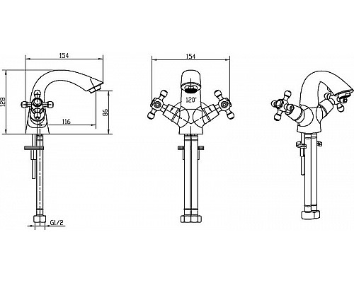 Купить Смеситель для раковины Boheme Medici Presente 311-SW Бронза в магазине сантехники Santeh-Crystal.ru
