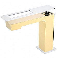 Смеситель для раковины Boheme Q 141-GCR Золото Хром