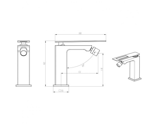 Купить Смеситель для биде Boheme Q 146-GG Золото в магазине сантехники Santeh-Crystal.ru