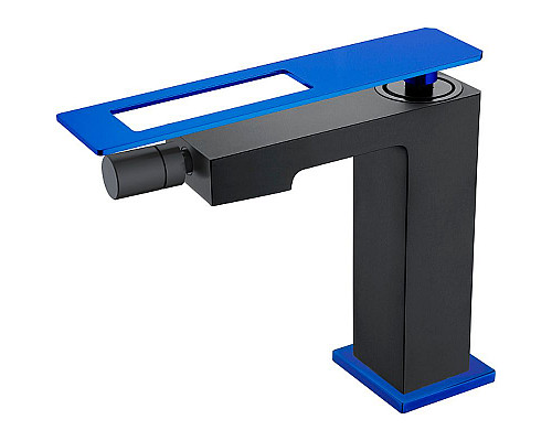 Заказать Смеситель для биде Boheme Q 146-BUW Черный Синий в магазине сантехники Santeh-Crystal.ru