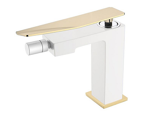 Приобрести Смеситель для биде Boheme Q 146-WG.2 Белый Золото в магазине сантехники Santeh-Crystal.ru