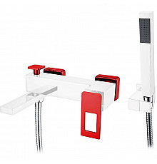 Смеситель для ванны Boheme Q 143-CRR Хром Красный